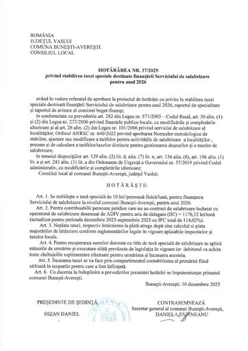 Hotararea nr 37 2025