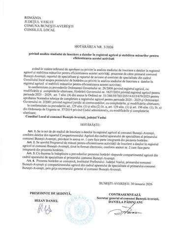 Hotararea nr 3 2026