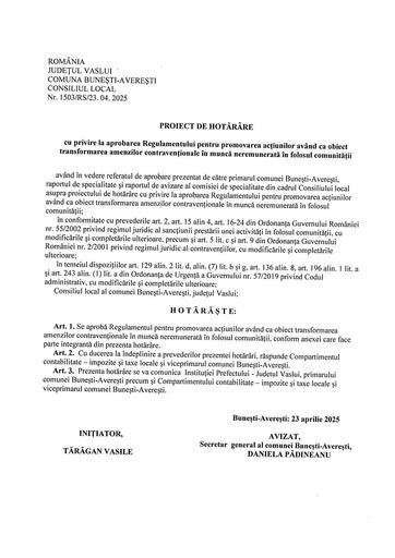 PROIECT TRANSFORMARE AMENZI