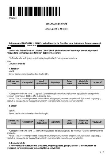 TEODOREL DANIEL   Declaratie de avere