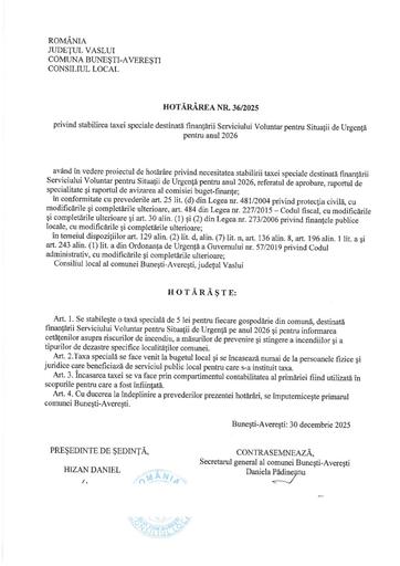 Hotararea nr 36 2025