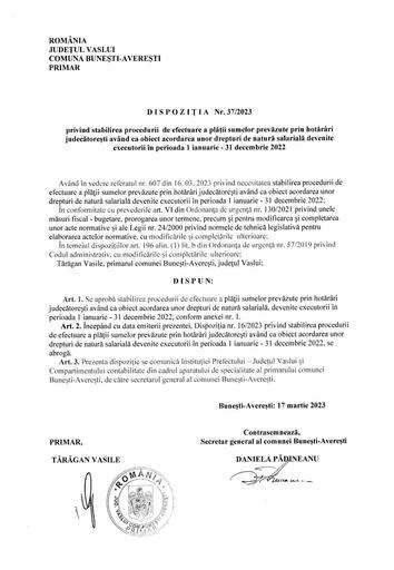 Dispozitia nr 37 2023