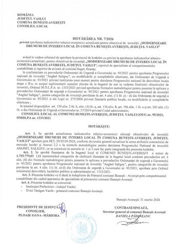 Hotararea nr 7 2026