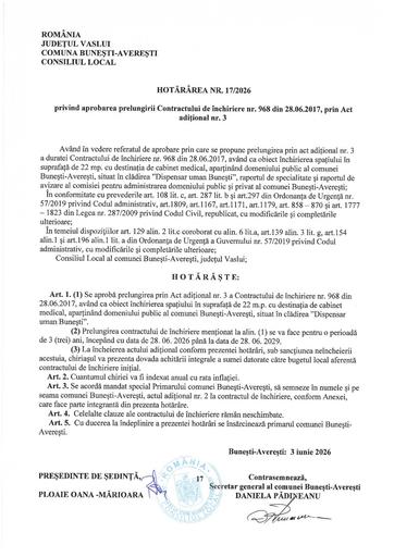 Hotararea nr 17 2026
