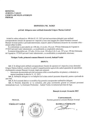 Dispozitia nr 36 2023