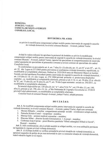Hotararea nr 4 2026