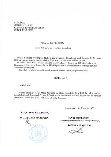 Hotararea nr 6 2026